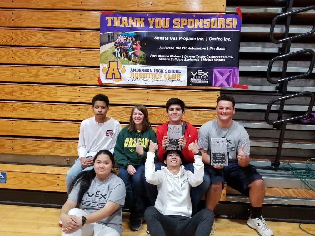 VEX Robotics team with awards